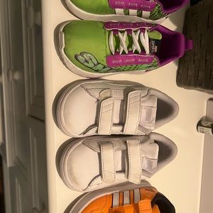 HULK, NEMO, STAR WARS, PUMA, ADIDAS SHOES FOR SMALL KIDS SIZE 7